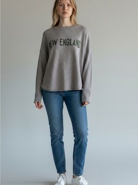 Cozy 'New England' Gray Knit Pullover
